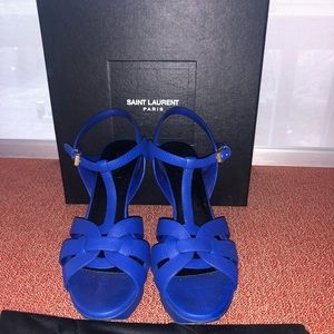 Blue YSL Tribute Sandal